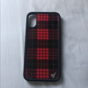 Wild flower Red Plaid iPhone X case